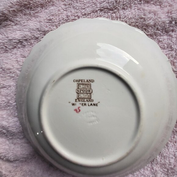 SPODE COPELAND CHINA CEREAL BOWL BASKET WEAVE WICKER LANE MADE IN ENGLAND 'BIN F - Picture 3 of 4